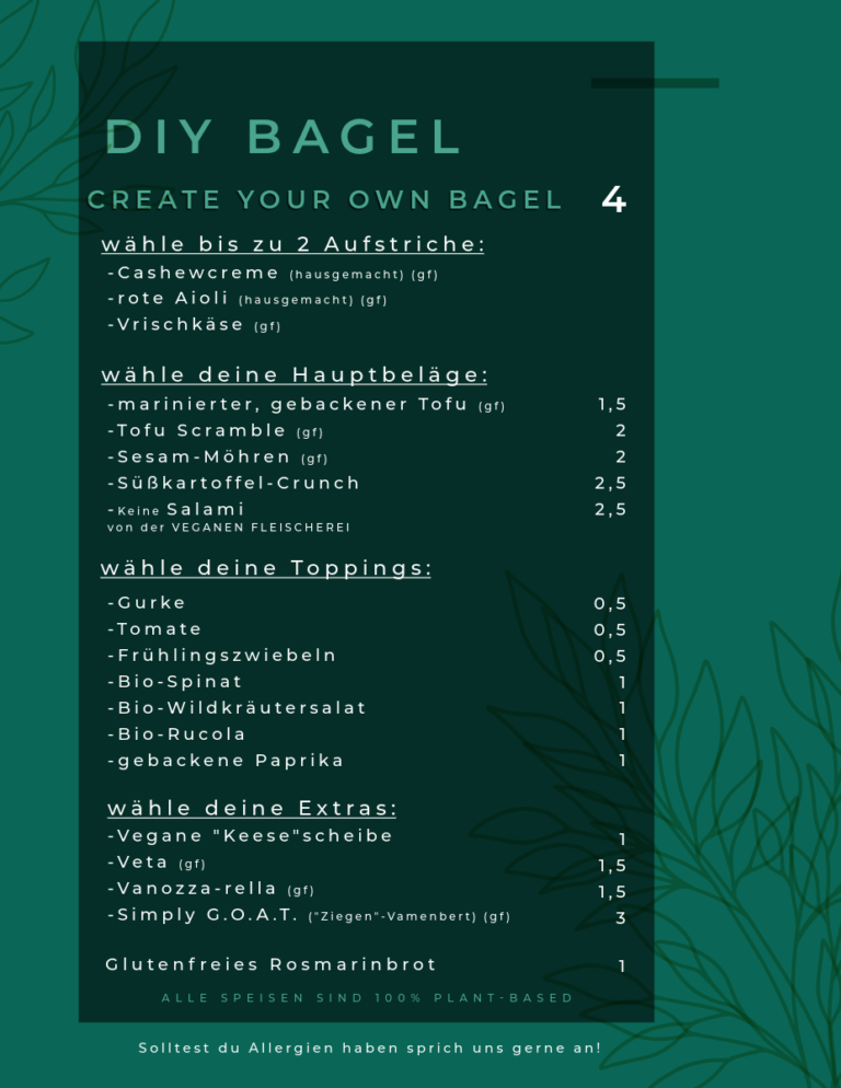 Bagelkarte Café GegenVind
