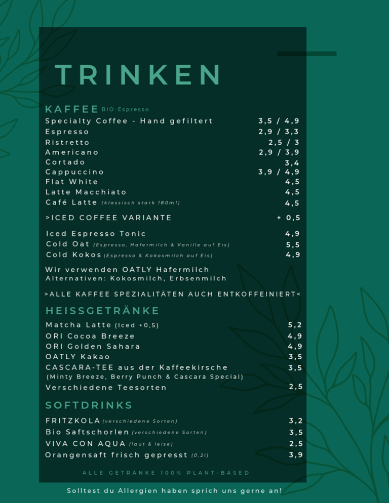 Getränkekarte Gegenvind