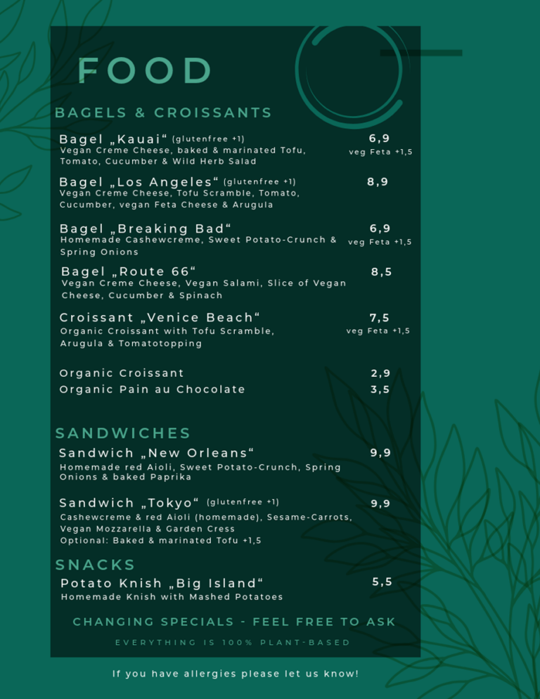 Menu Food Café GegenVind