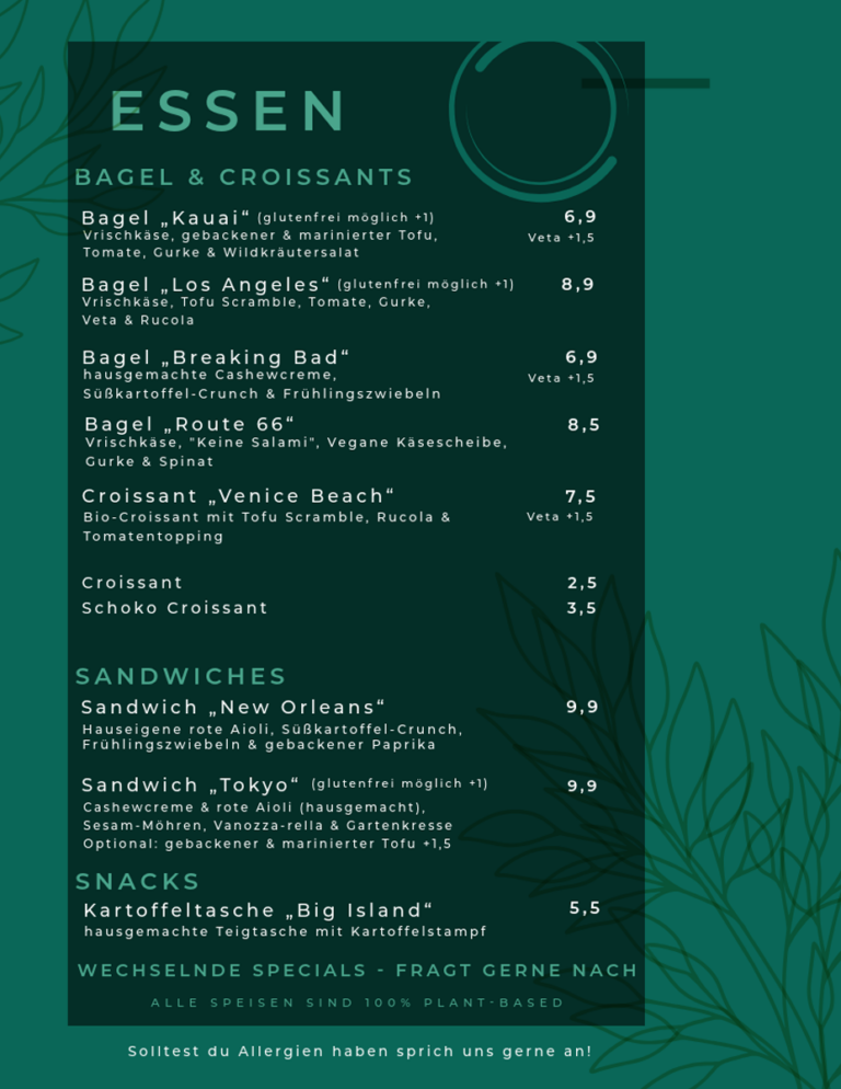 Speisekarte Café GegenVind